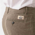 Chinos Misto Lino a Righe - Fly Green/Beige
