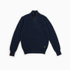 Maglione mezza zip misto Lana - Blu