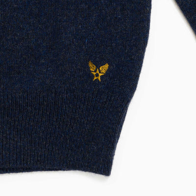 Half Zip Sweater Wool Blend - Blue