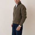 Half-Zip Wool Blend Sweater - Military Green