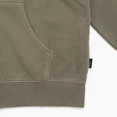 Fade Wash Zip-Up Hoodie - Olive