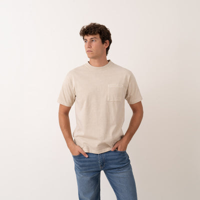 S/S Fade Wash Pocket T-shirt - Natural