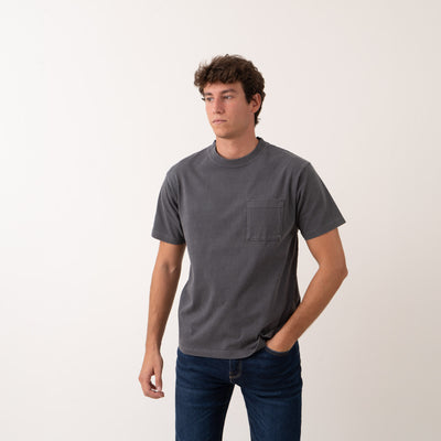 S/S Fade Wash Pocket T-shirt - Anthracite
