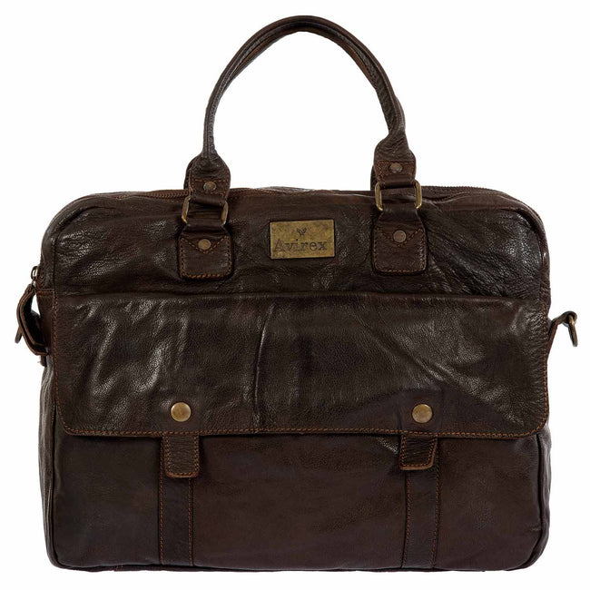 Mayday Leather Briefcase - Brown (MDY05-900)
