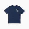 High Neck Printed T-Shirt - Ocean Blue