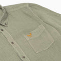 Regular Overdyed Linen Shirt - Sage Green