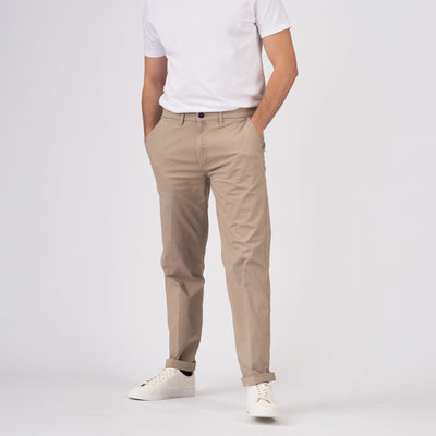 Chinos in Popeline - Khaki