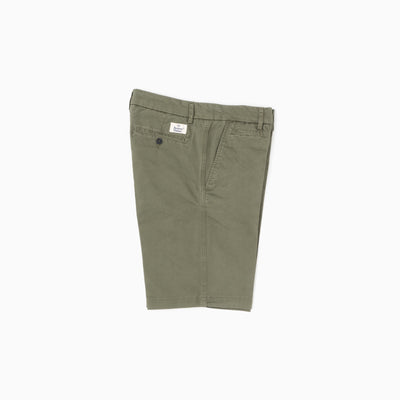 Bermuda Chinos in Comfort Gabardine Leggera - Verde Militare