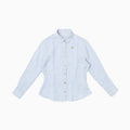 Julia Shirt in Linen - White/Light Blue