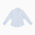 Julia Shirt in Linen - White/Light Blue