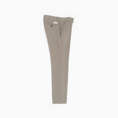 Chinos Misto Lino a Righe - Fly Green/Beige