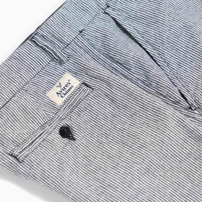 Chinos Striped Linen Blend - White/Black