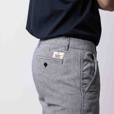 Millennium Striped Linen Blend - White/Blue