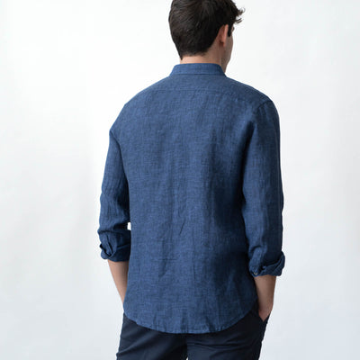 Buckley Shirt in Linen - Denim/Chambray