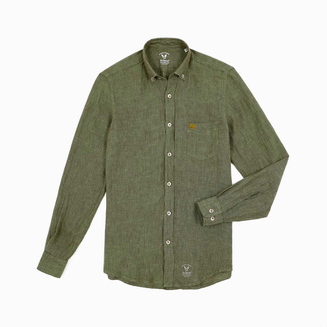 Linen Buckley Shirt - Military Green