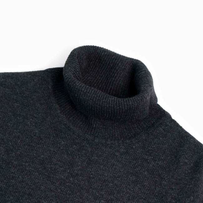 Pullover in lana con collo alto - Antracite