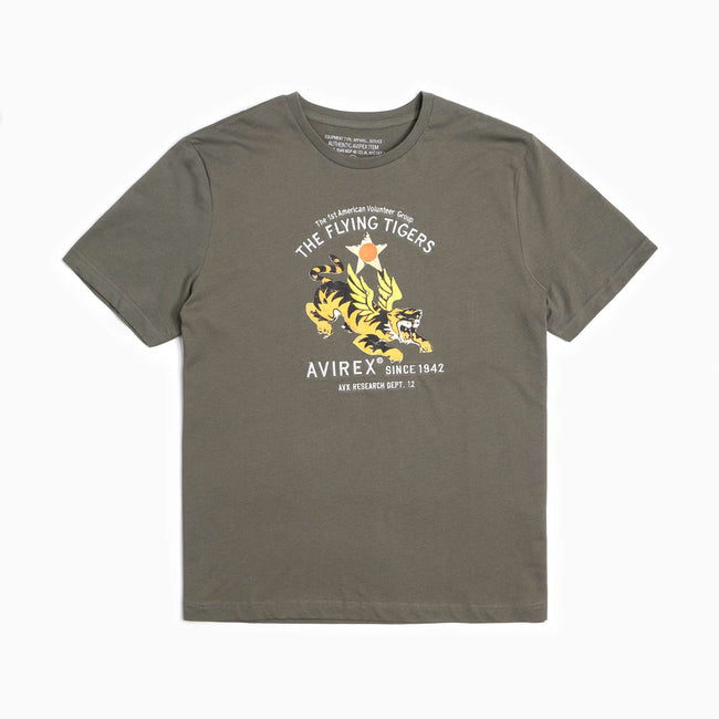 T-Shirt con grafica - Tigre Volante - Verde Militare